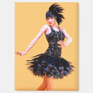 Flapper Dancing Vintage Magnet