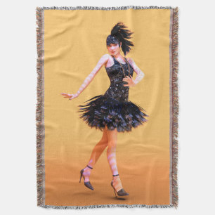 Flapper Dancing Vintage Throw Blanket
