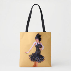 Flapper Dancing Vintage Tote Bag