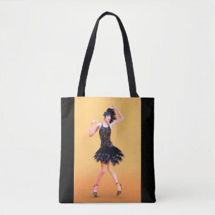 Flapper Dancing Vintage Tote Bag