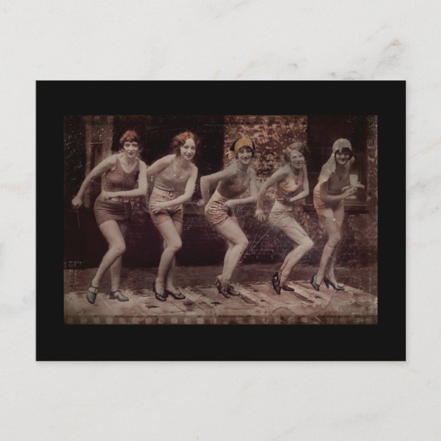 Flapper Era Dancing Girls Postcard (Front)