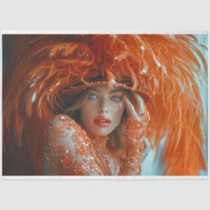 Flapper Fantasy Tangerine Dream Decoupage Tissue Paper