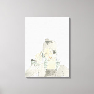 Flapper Fashion Sketch Canvas Print