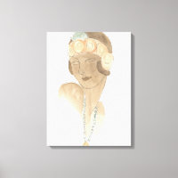 Flapper Fashion Sketch - Woman with Hairpiece