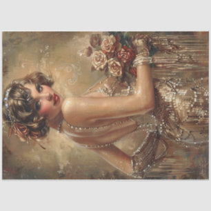 Flapper girl gold tissue paper