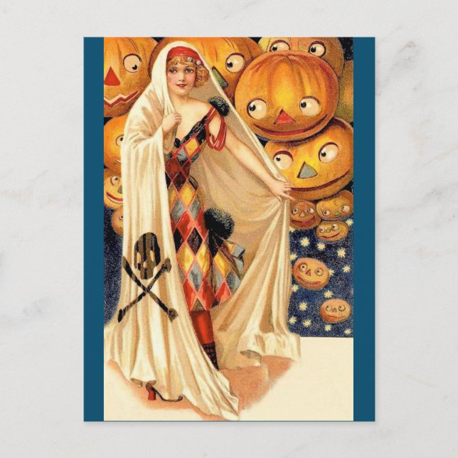 Flapper girl Halloween Postcard (Front)