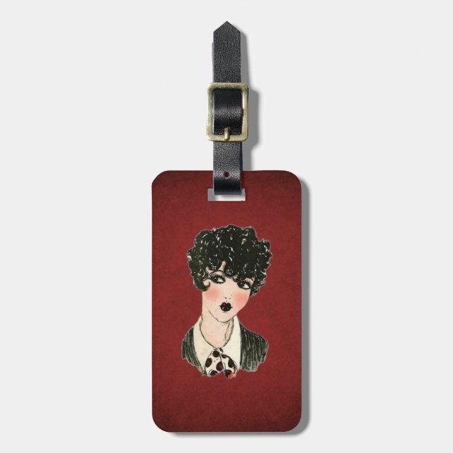 FLAPPER GIRL LUGGAGE TAG (Front Vertical)