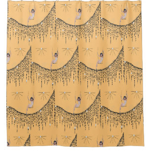 Flapper Girl on Swing Shower Curtain