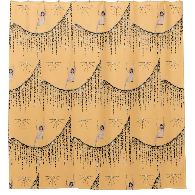 Flapper Girl on Swing Shower Curtain (Front)