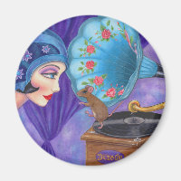 Flapper Girl Roaring Twenties Mouse Gramophone