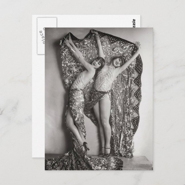  Flapper girls French Vintage photo Postcard (Front/Back)