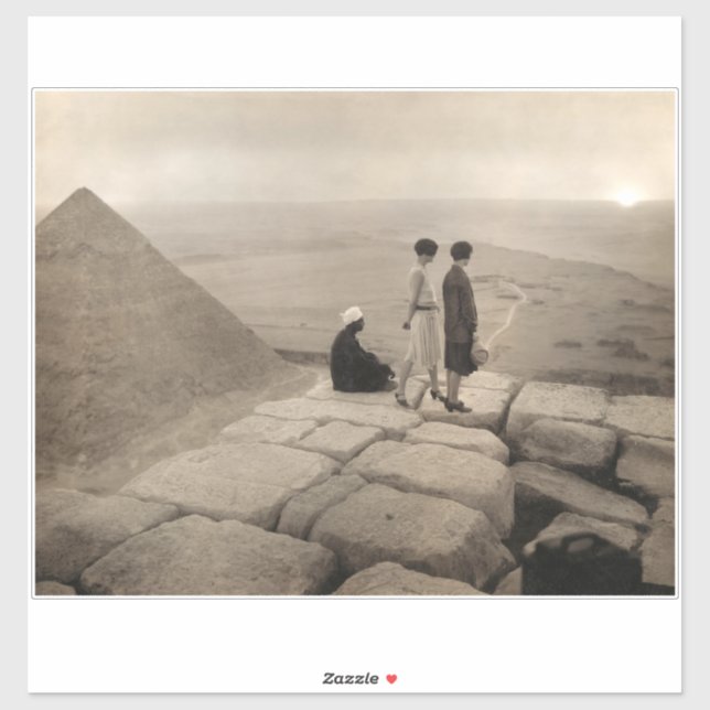 Flapper Girls Sunrise Khufu Pyramid, Egypt 1920  (Sheet)
