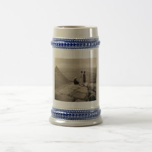 Flapper Girls Sunrise Khufu Pyramid, Egypt 1920 Beer Stein