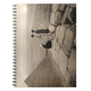 Flapper Girls Sunrise Khufu Pyramid, Egypt 1920  Notebook