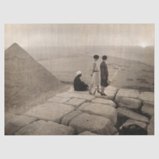 Flapper Girls Sunrise Khufu Pyramid, Egypt 1920  Tissue Paper