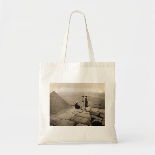Flapper Girls Sunrise Khufu Pyramid, Egypt 1920  Tote Bag (Front)