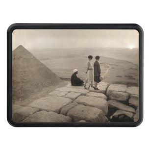 Flapper Girls Sunrise Khufu Pyramid, Egypt 1920  Trailer Hitch Cover