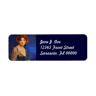 Flapper @ Midnight Blue Dress Return Address Label