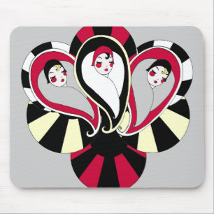 Flapper Paisley Art Deco inspired Mousepad