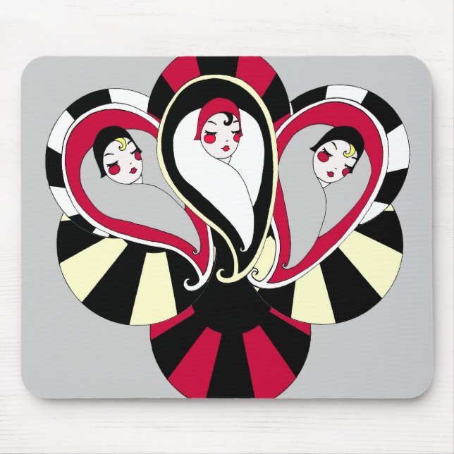 Flapper Paisley Art Deco inspired Mousepad (Front)