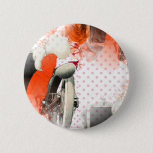 flapper polkadots 2 inch round button