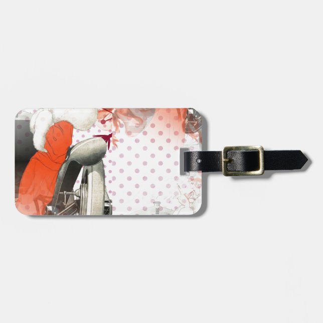 flapper polkadots luggage tag (Front Horizontal)