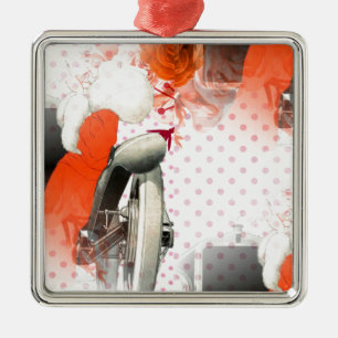 flapper polkadots metal ornament