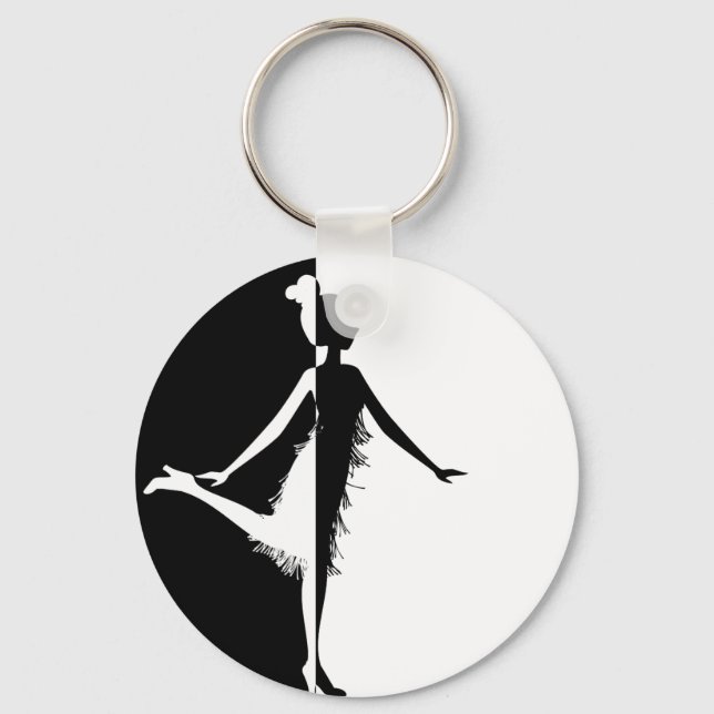 Flapper Silhouette Keychain (Front)