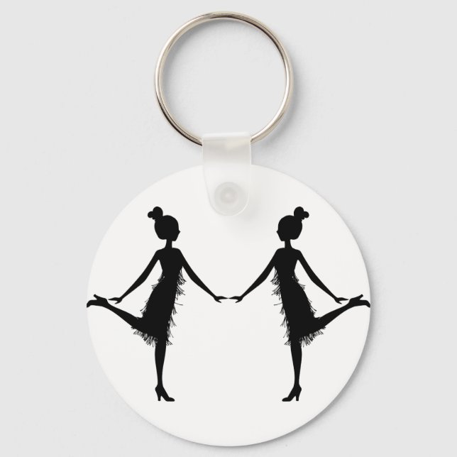 Flapper Silhouette Keychain (Front)