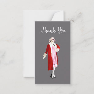 Flapper vintage fashion lady roaring twenties card