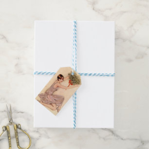 Flapper with Mistletoe Gift Tags