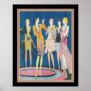 Flappers Art déco 1928 Impression par Russell Patt