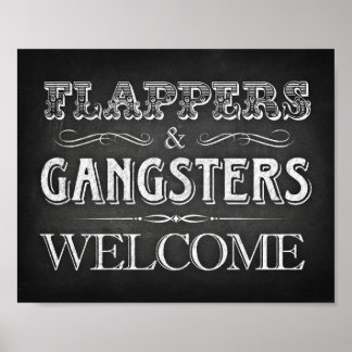 FLAPPERS GANGSTERS WELCOME Party Sign