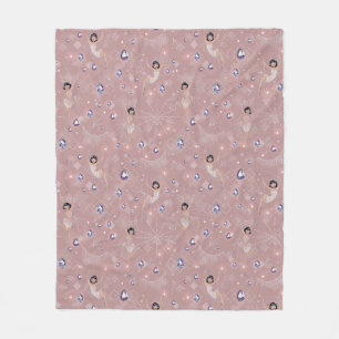 Flappers Lady Glam Fun Pink Design  Fleece Blanket