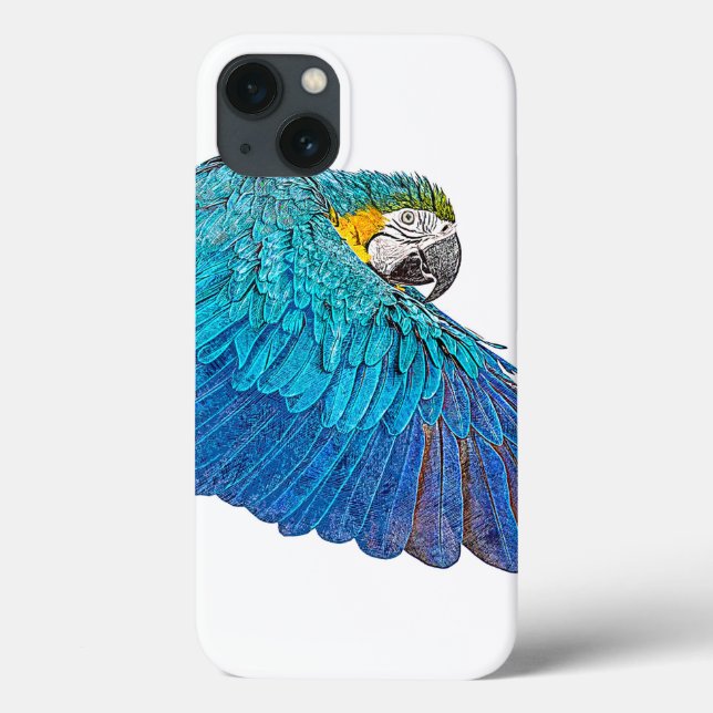 Flapping Blue and Yellow Macaw Case-Mate iPhone Case (Back)