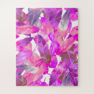 Flapping Flamingos Pink Feathers puzzle