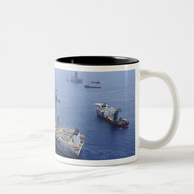 Flaring operations conducted by the drillship Two-Tone coffee mug (Right)