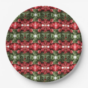 Flaring Red Radish Bunch Paper Plate