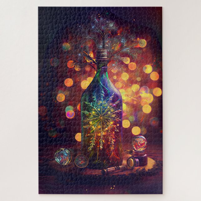 Flaschenfeuerwerk - Romantisches Silvester Puzzle (Vertical)