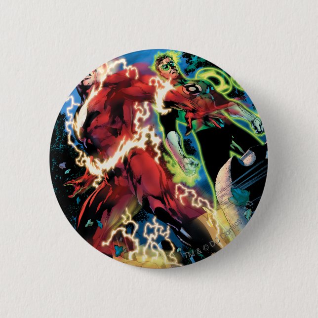 Flash and Green Lantern Panel 2 Inch Round Button (Front)