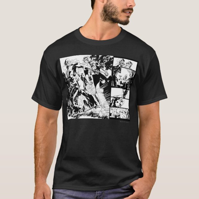 Flash and Green Lantern Panel 2 T-Shirt (Front)