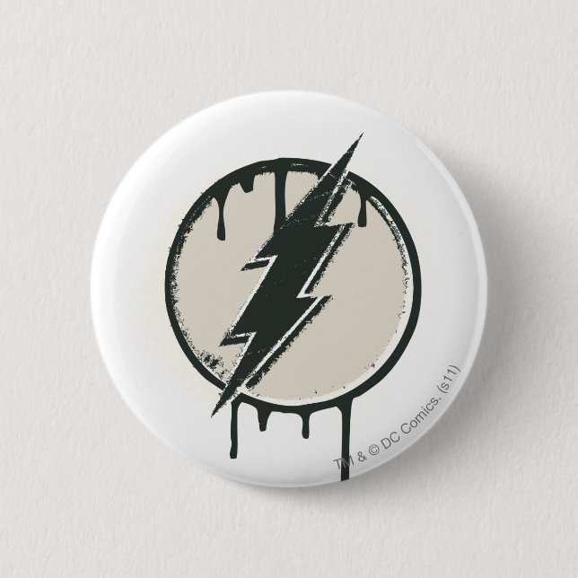 Flash Bolt Paint Grunge 2 Inch Round Button (Front)