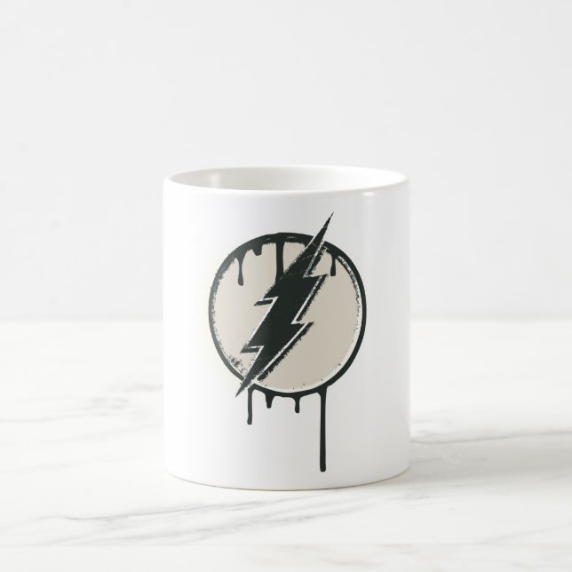 Flash Bolt Paint Grunge Coffee Mug (Center)