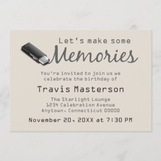 Flash Drive Birthday Party Invite