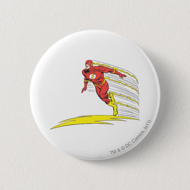 Flash Leaps Left 2 Inch Round Button (Front)