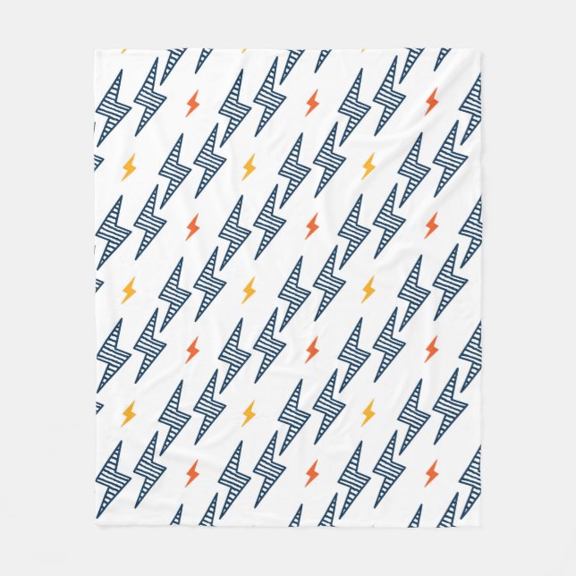 Flash. Lightning Bolts Seamless Pattern. Backgroun Fleece Blanket (Front)