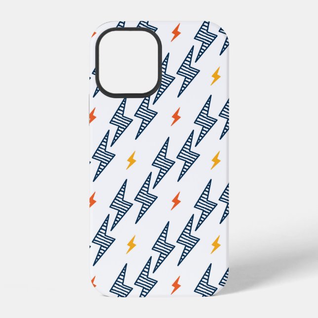 Flash. Lightning Bolts Seamless Pattern. Backgroun iPhone Case (Back)