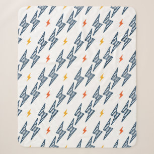 Flash. Lightning Bolts Seamless Pattern. Backgroun Sherpa Blanket