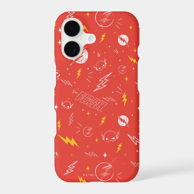 Flash Lightning Icon and Doodle Pattern (Back)