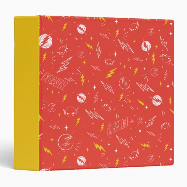 Flash Lightning Icon and Doodle Pattern Binder (Front/Spine)